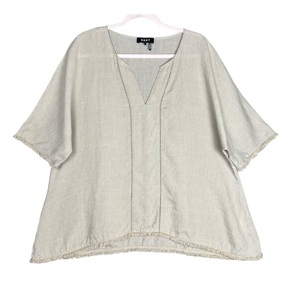 DKNY Light Gray Blouse - Picture 1 of 9